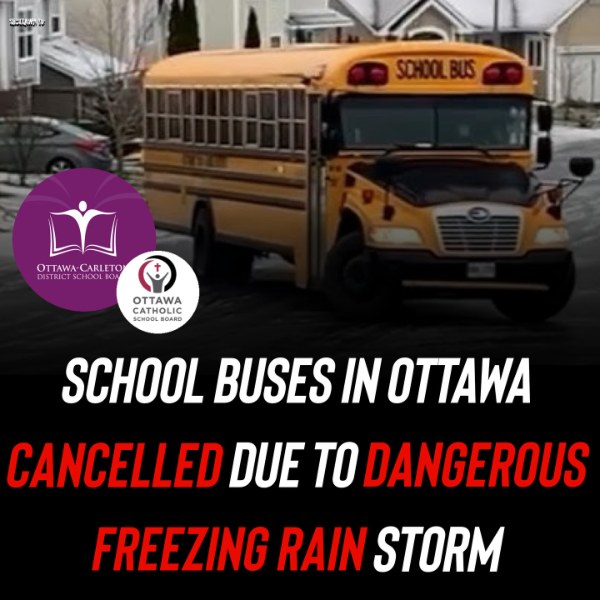 Ottawa School Buses Cancelled as Major Freezing Rain Storm Hits the Capital