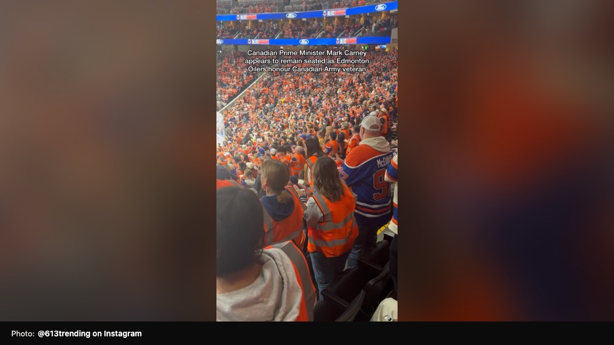 Video Appears to Show PM Carney Seated During Veteran Tribute in Edmonton